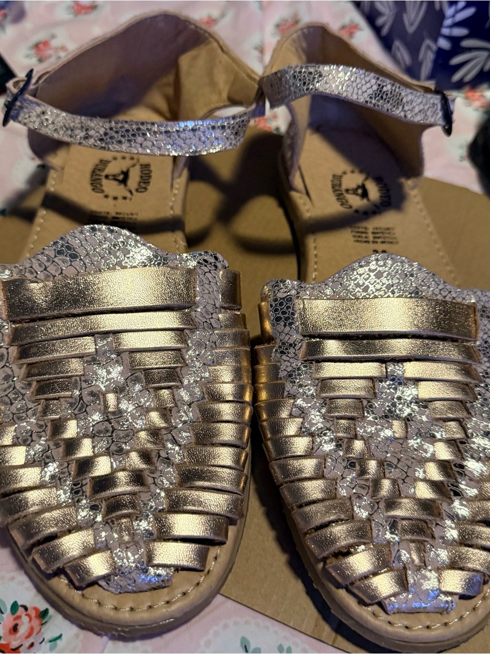 Durango Metallic Gold Woven Huarache Sandals
